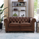 Prospera Home Allington 3-piece Top Grain Leather Chesterfield Living Room Set