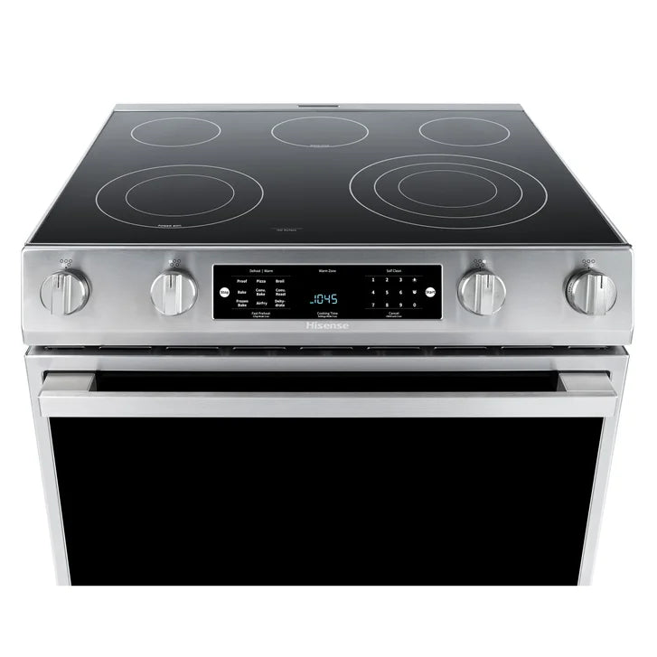 Hisense 30 in. 5.8 cu ft Stainless Steel Electric Slide-In Range with Air Fry and True Convection