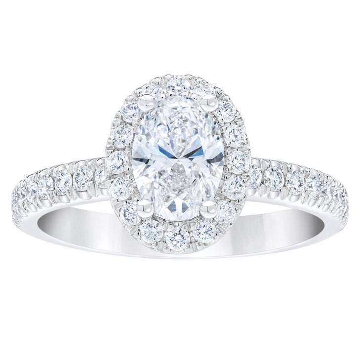 1.84 ctw Oval and Round Brilliant Cut, Clarity VVS1, Colour F, Diamond Wedding Set