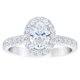 1.84 ctw Oval and Round Brilliant Cut, Clarity VVS1, Colour F, Diamond Wedding Set