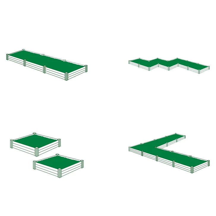 4 ft. x 4 ft. White Vinyl Raised Garden Bed 2-pack