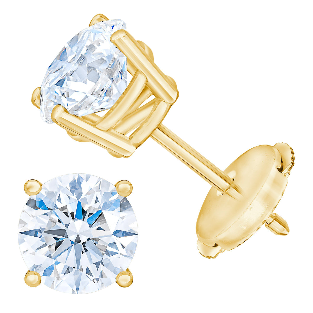 Round Brilliant Diamond Stud Earrings (1.60 ctw)
