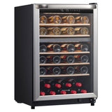 Frigidaire 22 in. Stainless Steel Freestanding 46 Bottle Dual Zone Wine Cooler with Reversible Door