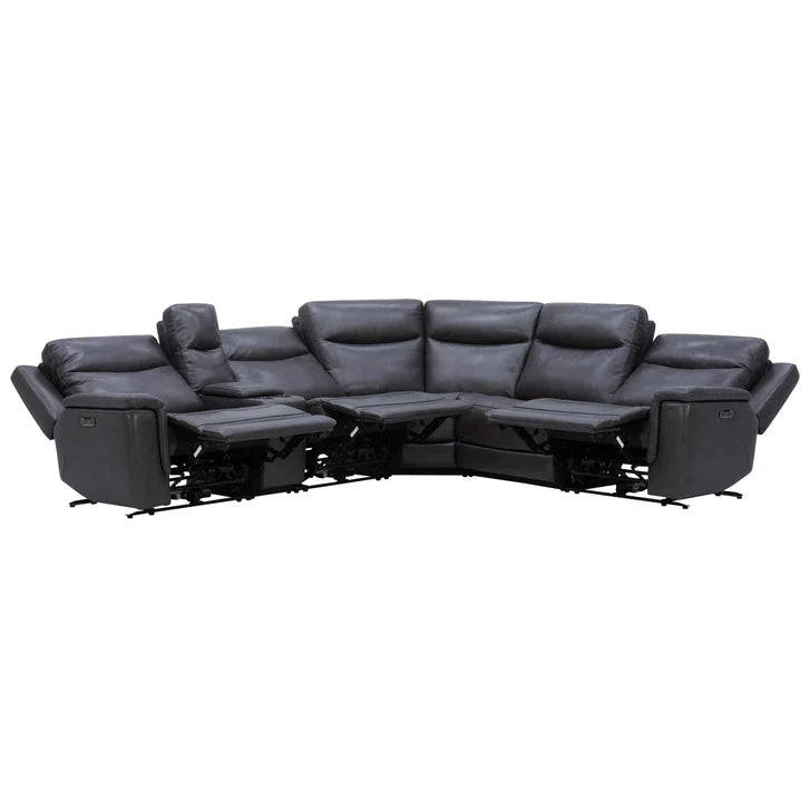 Gilman Creek 6-piece Top-grain Leather Power Sectional