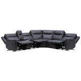 Gilman Creek 6-piece Top-grain Leather Power Sectional
