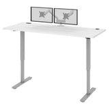 Bestar Upstand 76.2 cm x 182.9 cm (30 in. x 72 in.) Height Adjustable Desk with Dual Monitor Arm