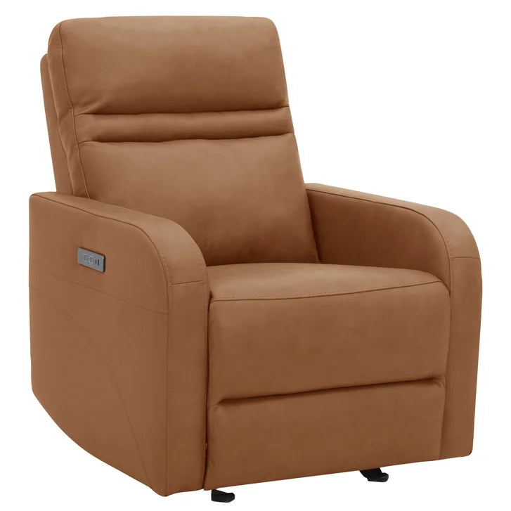 Gilman Creek Aldryn Top-grain Leather Glider Power Recliner, Brown