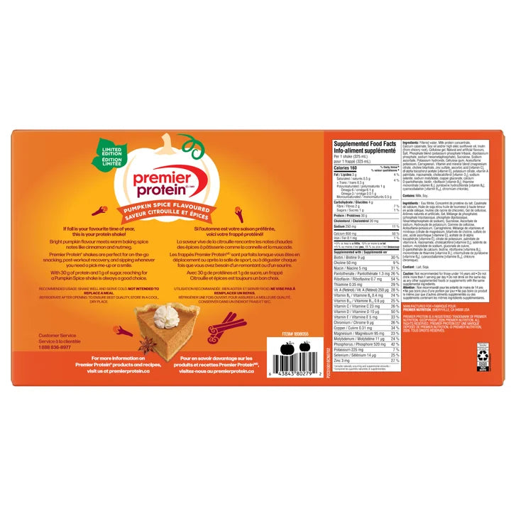 Premier Protein High-protein Pumpkin Spice Shake, 18 x 325 mL