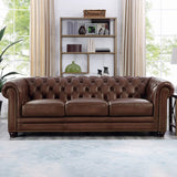 Prospera Home Allington 3-piece Top Grain Leather Chesterfield Living Room Set