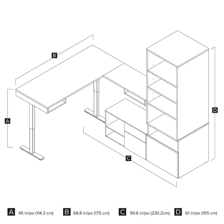 Bestar Viva Back-to-back L-shaped Height-adjustable Workstations