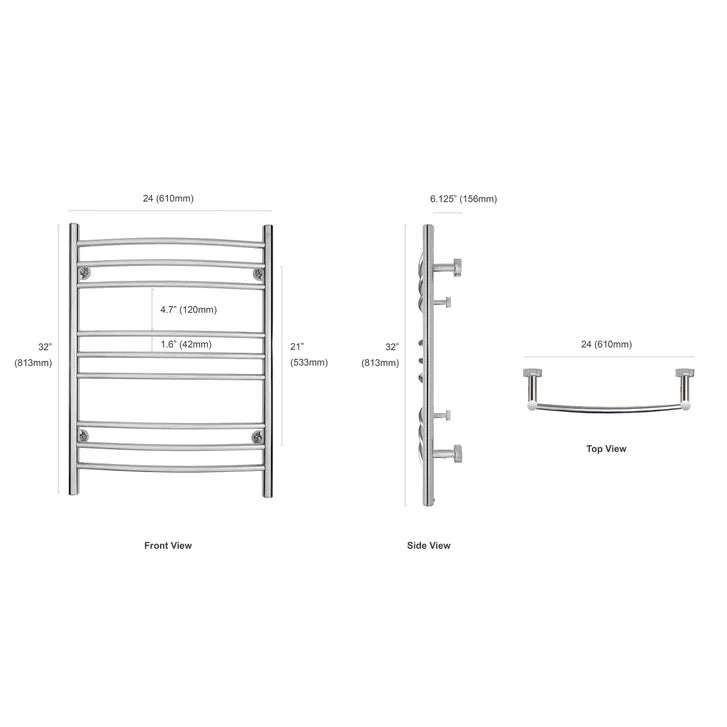 WarmlyYours Riviera 9 Bar Towel Warmer