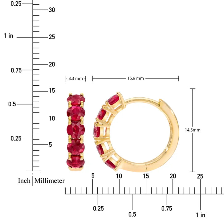 Round Cut Ruby Earrings