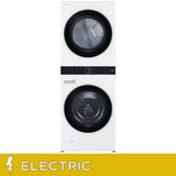 LG White Single Unit Front Load WashTower 5.2 cu. ft. Washer, 7.4 cu. ft. Electric Dryer