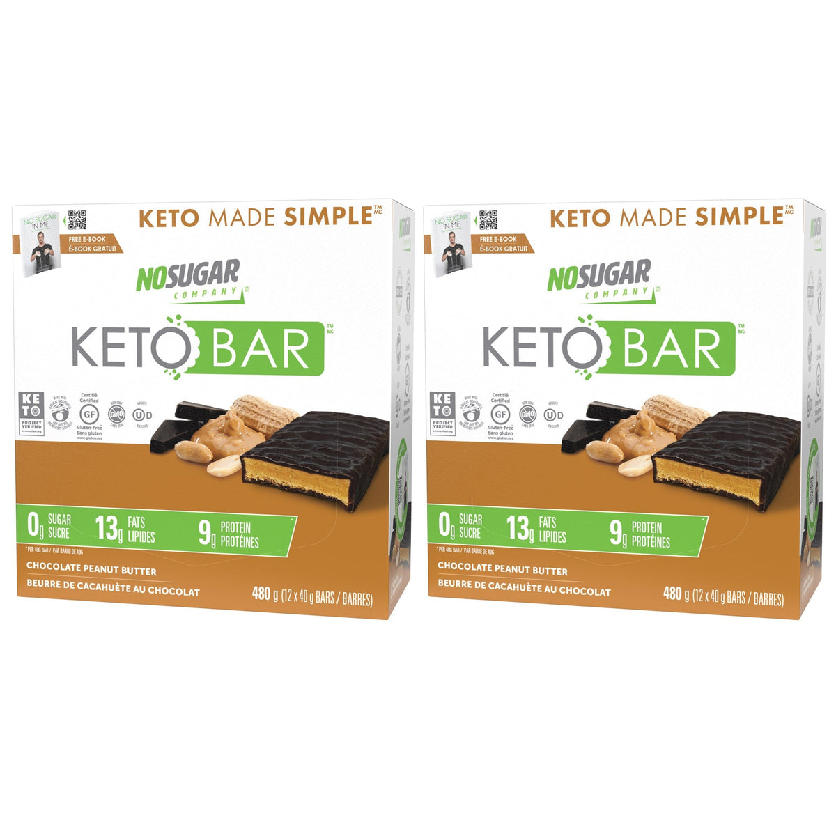 No Sugar Keto Bar, Bars, 2 × 480 g