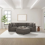 Aiden & Ivy Dayna 4-piece Modular Fabric Sofa with Ottoman