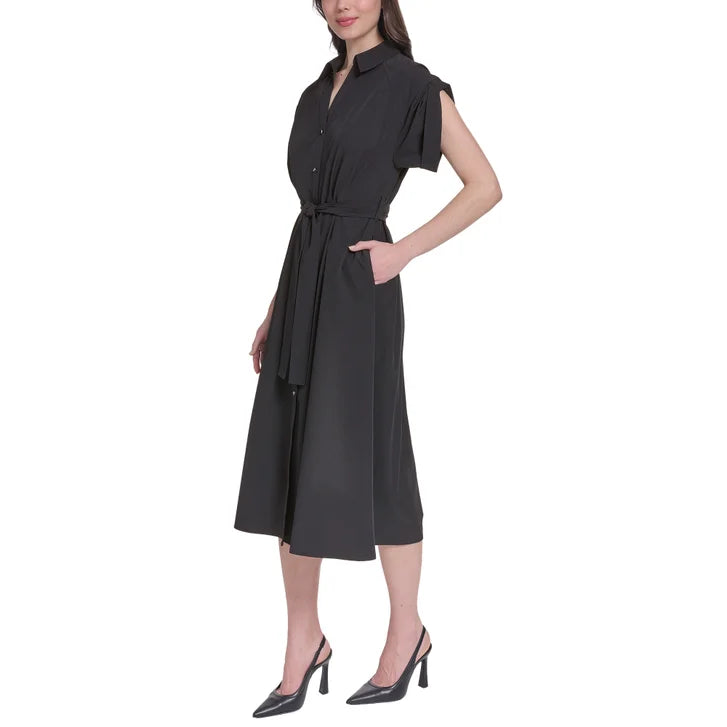 DKNY Women's Belted Shirt Dress