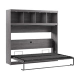 Bestar Oasis Premium Horizontal Double Wall Bed with Overhead Storage