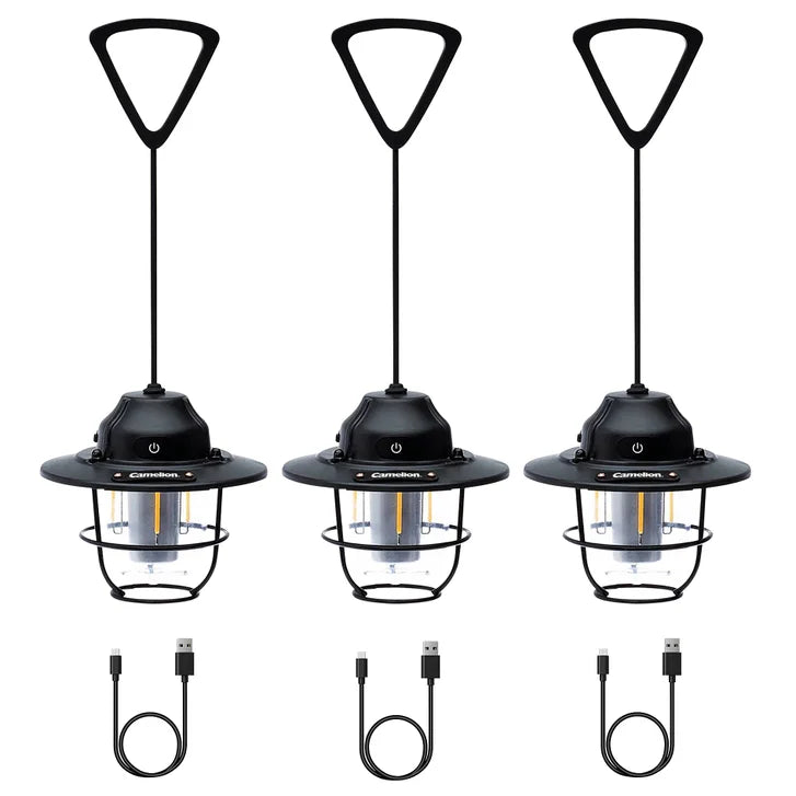 Camelion Acorn Rechargeable Lantern, 3-pack