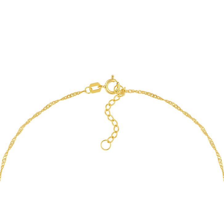 Adjustable Heart Anklet in Two-Tone Gold