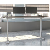 Bestar Upstand 76.2 cm x 182.9 cm (30 in. x 72 in.) Height Adjustable Desk with Dual Monitor Arm