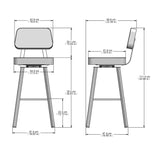 Amisco Clarkson Modern Grey and Beige Swivel Bar or Counter Stool