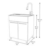 Transform 28 in. All-in-one Utility Sink with Cabinet and Stainless Steel Faucet
