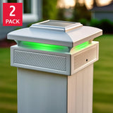 Classy Caps Lumineer Smart Solar Post Cap Light, 2-pack