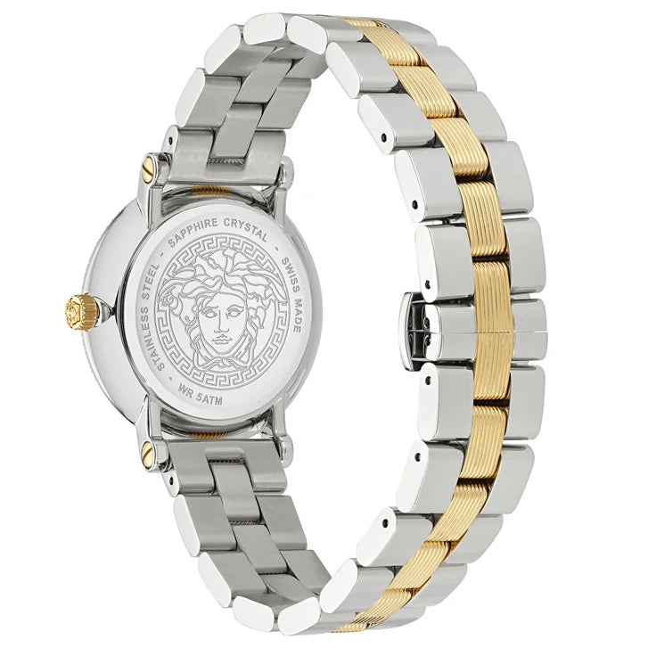Versace Greca Flourish White Silver-Tone Dial Women's Watch