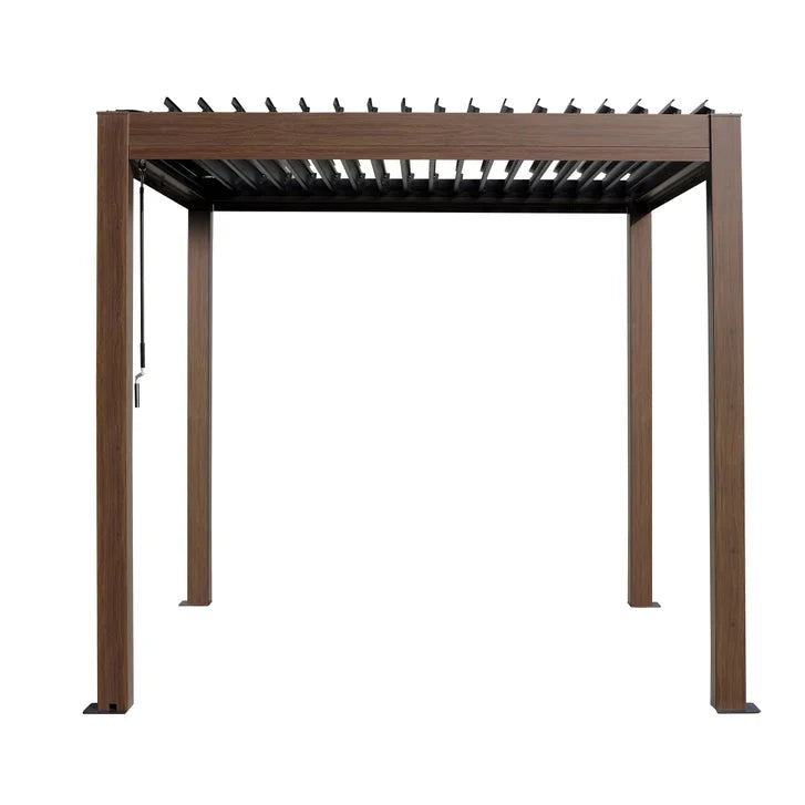 Kaslo Aluminum Pergola with Wood Finish