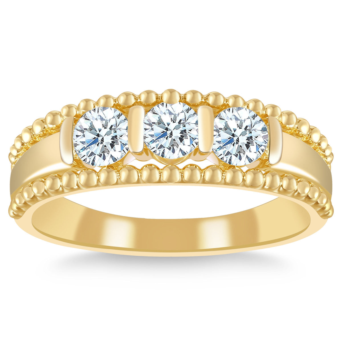 Three Stone Round Brilliant Diamond Ring (0.69 ctw)