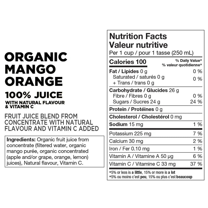 Grown Right Organic Mango Orange Juice, 2 x 1.89 L