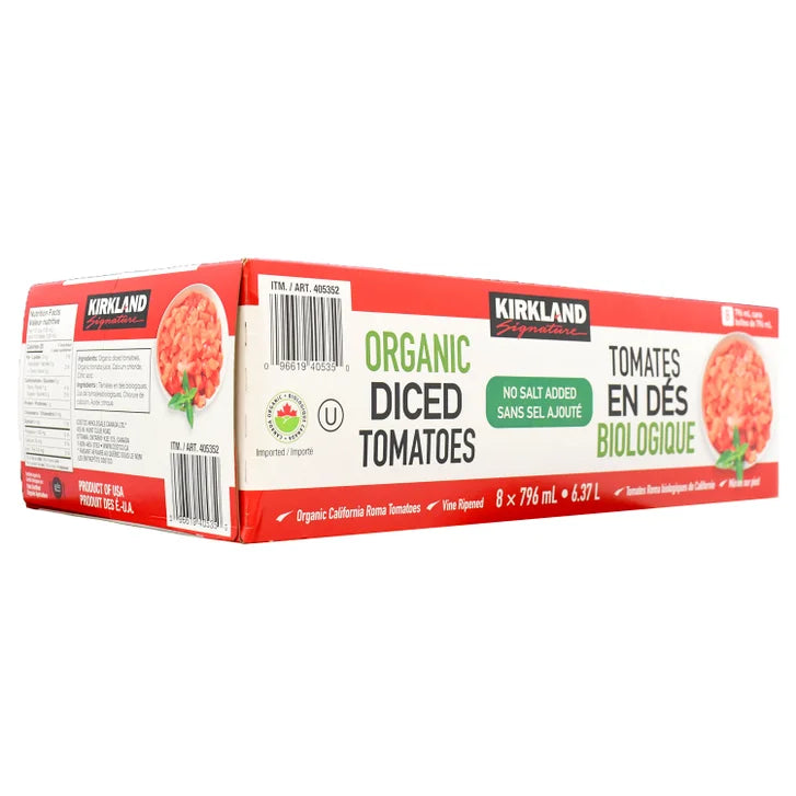 Kirkland Signature Organic Diced Tomatoes, 8 × 796 mL