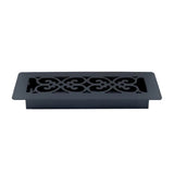 Manor House Black Low Profile Scroll Design Floor Registers, 4-pack