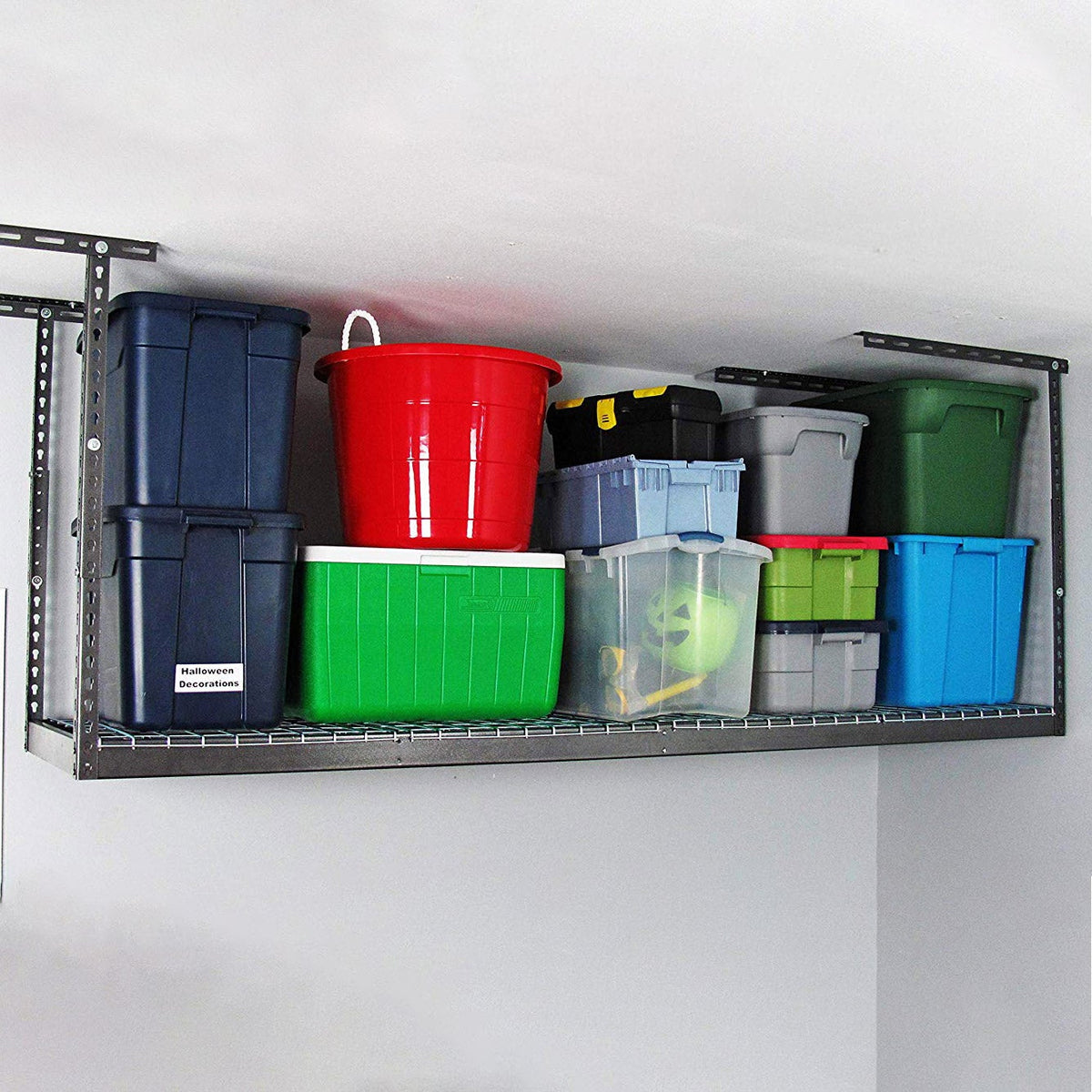 SafeRacks 4 ft. × 8 ft. Overhead Garage Storage Rack and Accessory Kit