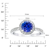 Round Cut Tanzanite and Diamond Ring (0.21 ctw)
