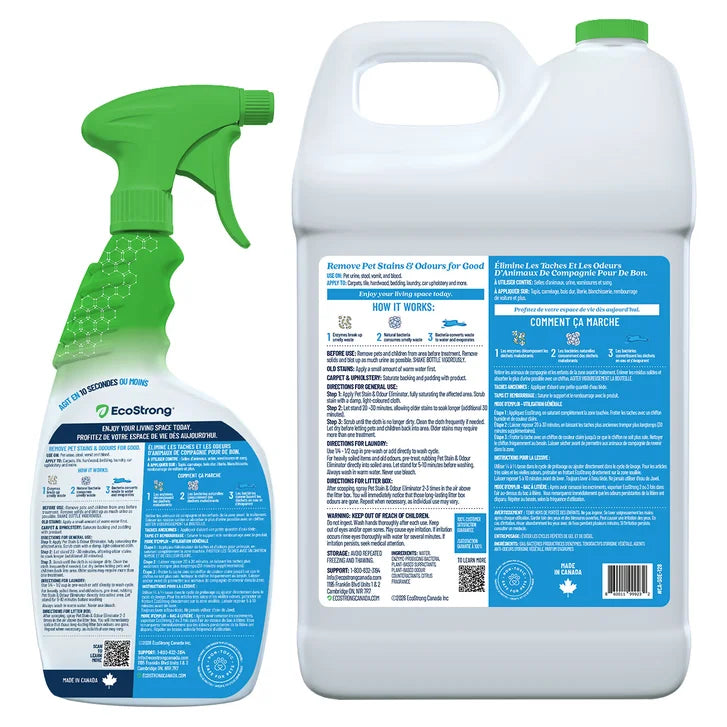 EcoStrong Pet Stain and Odour Eliminator Bundle, 3.78L plus 973ml