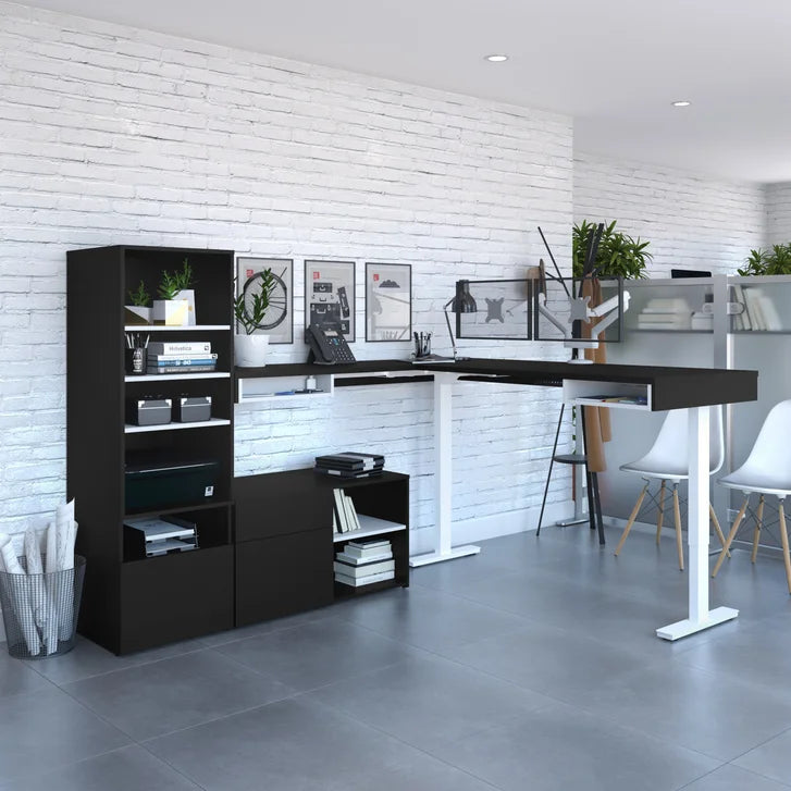 Bestar Viva L-shaped Height-adjustable Workstation