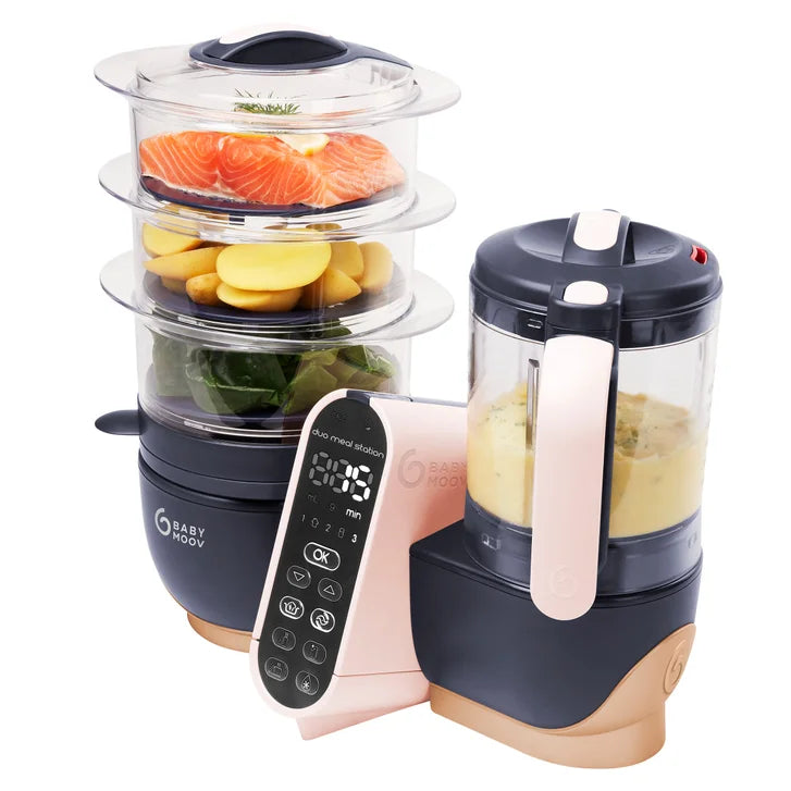 Babymoov Duo 6-in-1 Meal Station XL Baby Food Maker: Steam, Defrost, Blend, Bottle Warmer, Sterilizer