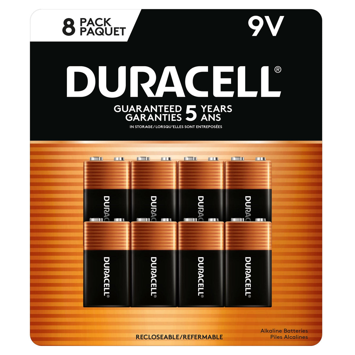 Duracell CopperTop 9V Batteries, 8-count