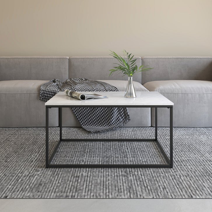 Appollo Josiane Metal Coffee Table with Marble Top