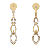 Round Brilliant Diamond Marquise-Shaped Dangle Earrings (0.31 ctw)