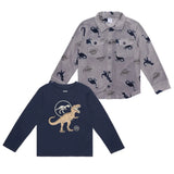 Pekkle Boys' and Girls' Micro Polar Long Sleeve Fleece Shirt and Tee, 2-piece