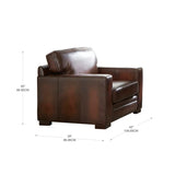 Prospera Home Luca Top-grain Leather 3-piece Living Room Set