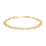 High Polish Heart Pretzel Bracelet in Yellow Gold