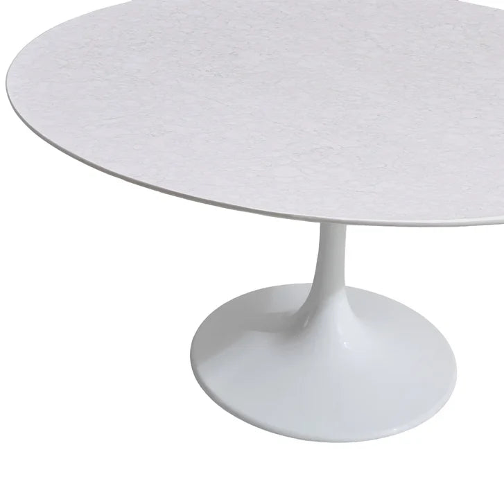 Orchid Round Solid Quartz Dining Table, 132,1 cm (52 in.) diameter
