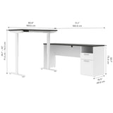 Bestar Upstand 2-piece L-shaped Workstation with Height Adjustable Desk
