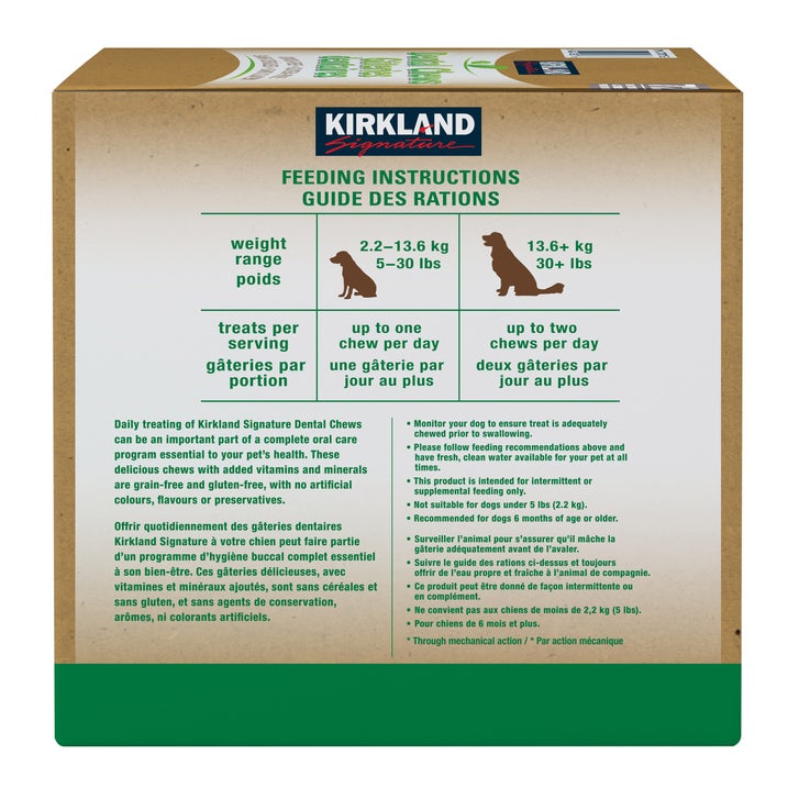 Kirkland Signature Dental Chews Dog Treats, 72-count (1.9 kg)