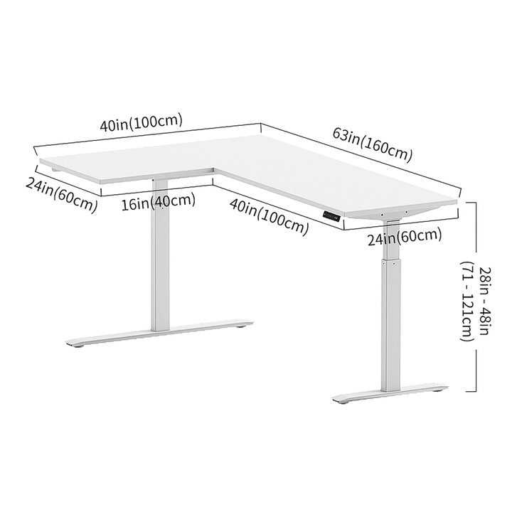 Motionwise L‑Shaped Height Adjustable Desk with 2 Lifting Columns