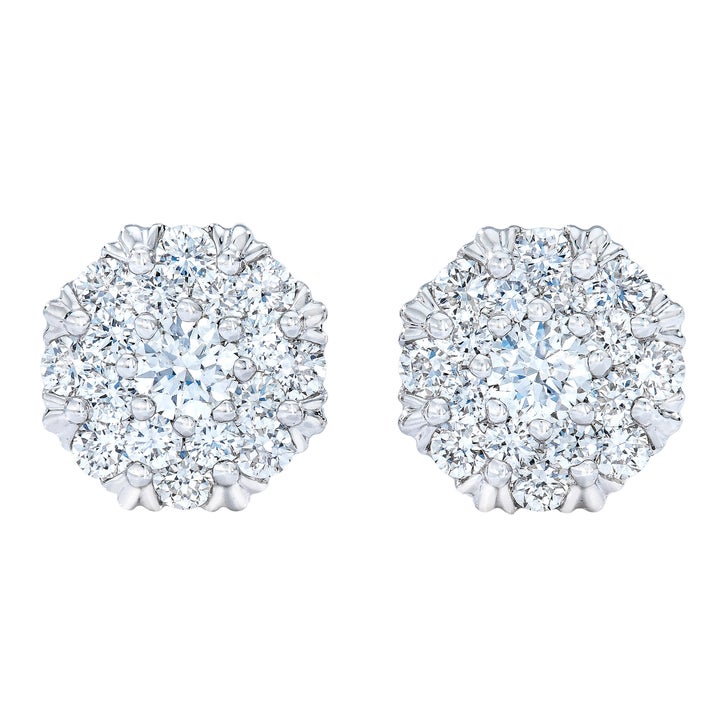 Round Brilliant Diamond Cluster Earrings (0.25 ctw)