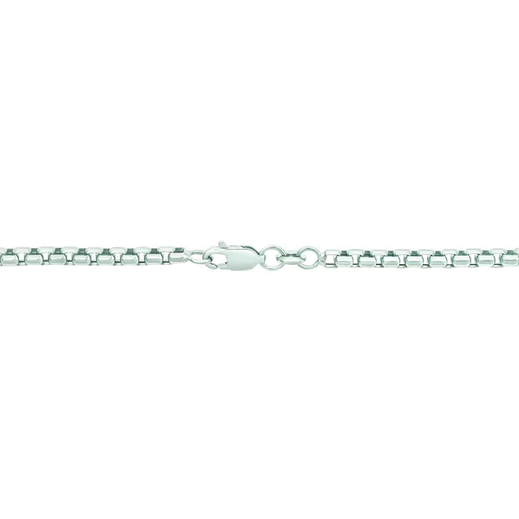 High Polish and Diamond Cut Round Box Chain